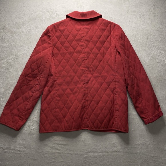 Vintage Koret City Blues Women's Quilted Jacket M Red Button Up Y2k Preppy Coat - Picture 7 of 13